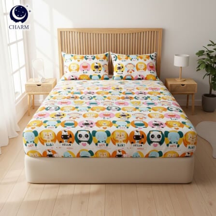 ชุดผ้าปูที่นอน 6 ฟุต 3 ชิ้น CHARM สี WILDLIFE คอลเลคชั่น DREAMY (ไม่รวมผ้านวม)_1